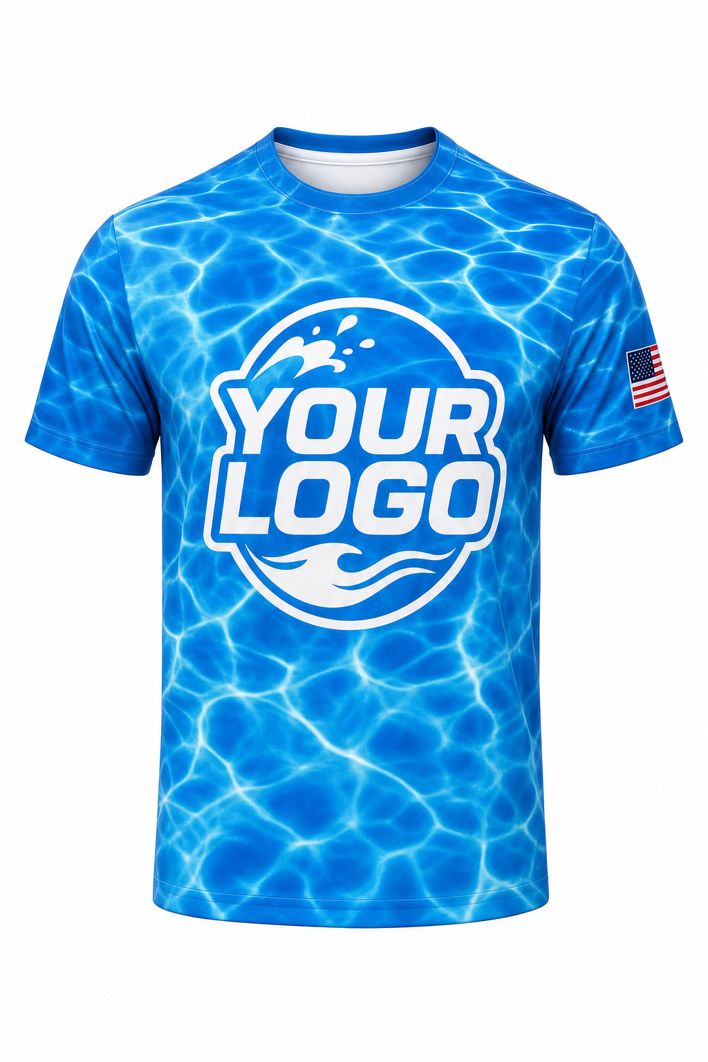 Azure Ripple custom pool cleaning crew uniform t-shirt — front (tee-front)