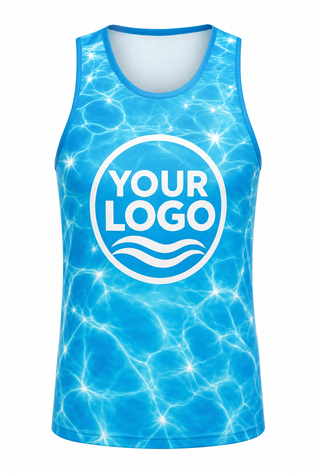 Azure Sun Sparkle custom pool cleaning & service crew uniform Tank Top — front