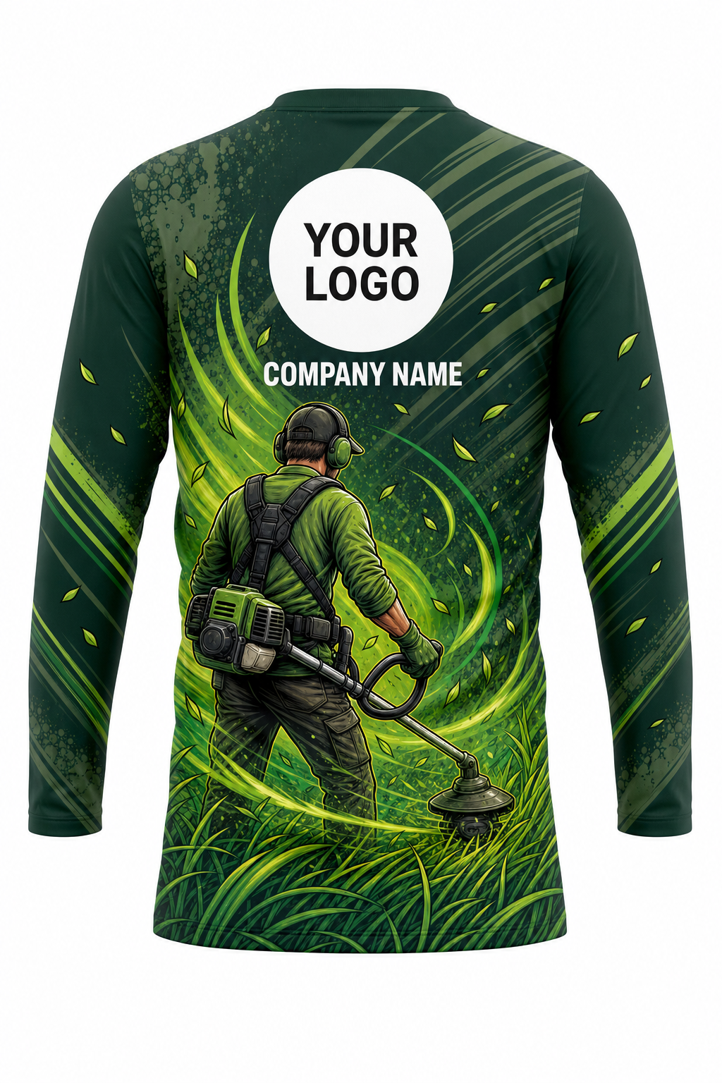 Trim Crew Action — Lawn Care Crew Uniform (Custom AOP) back