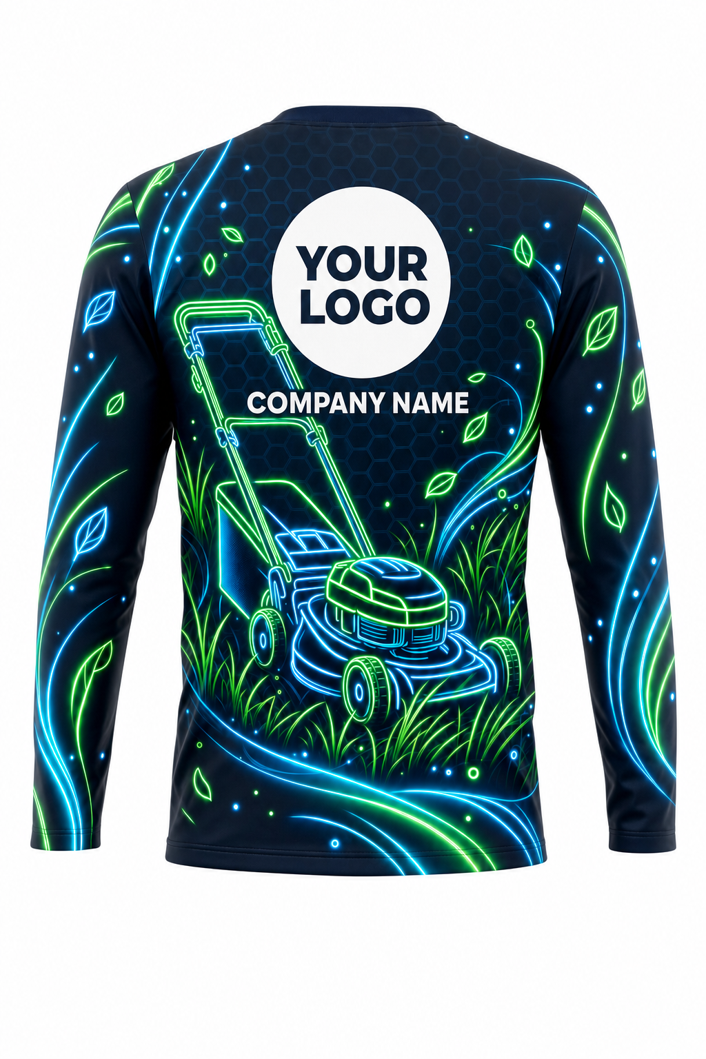 Neon Night Mow — Lawn Care Crew Uniform (Custom AOP) back