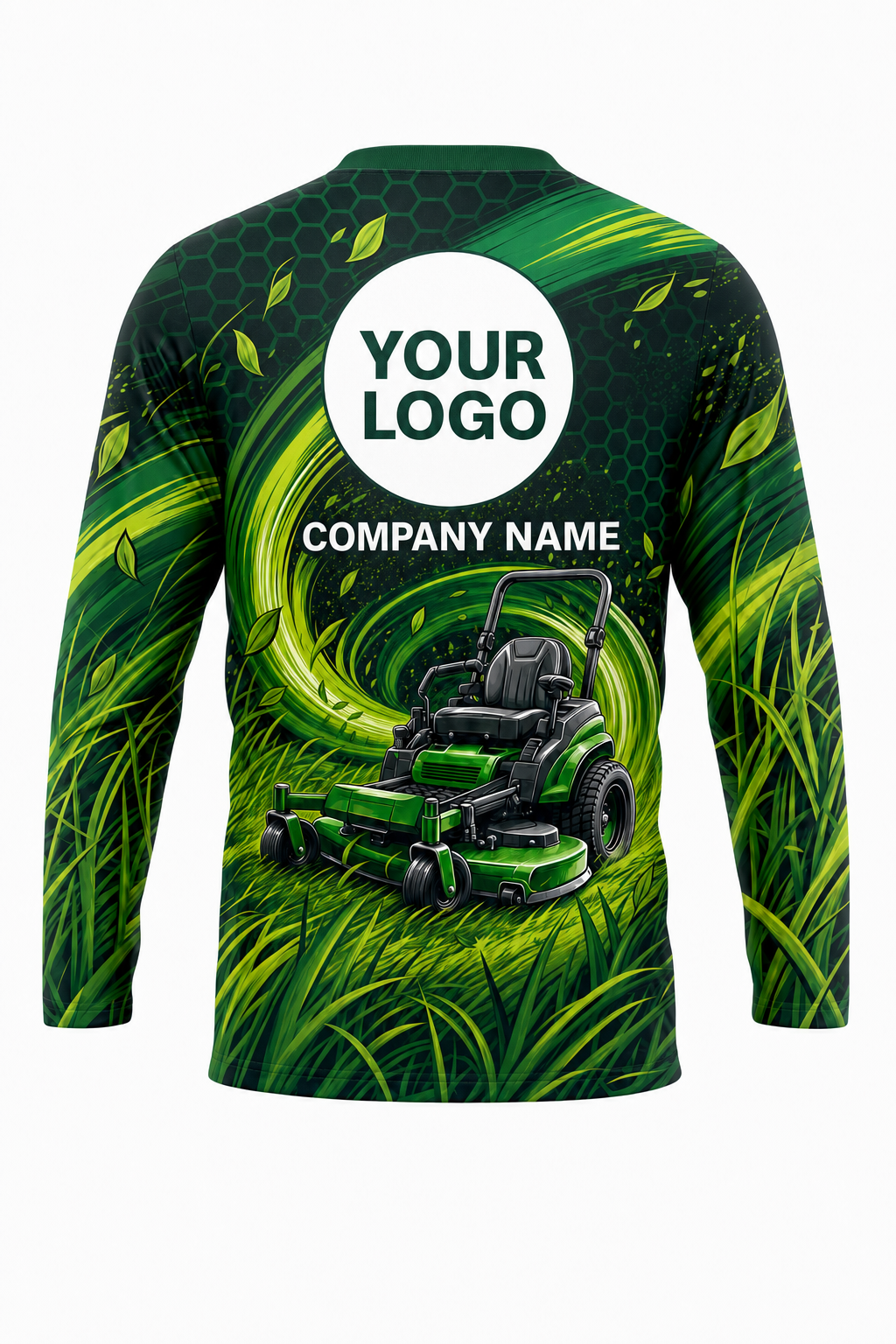 Green Surge Mow — Lawn Care Crew Uniform (Custom AOP) back