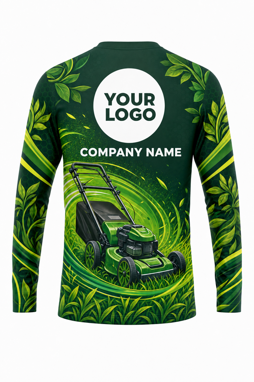 Emerald Twist Mow — Lawn Care Crew Uniform (Custom AOP) back