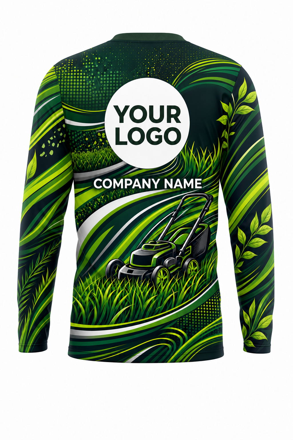 Halftone Mow — Lawn Care Crew Uniform (Custom AOP) back