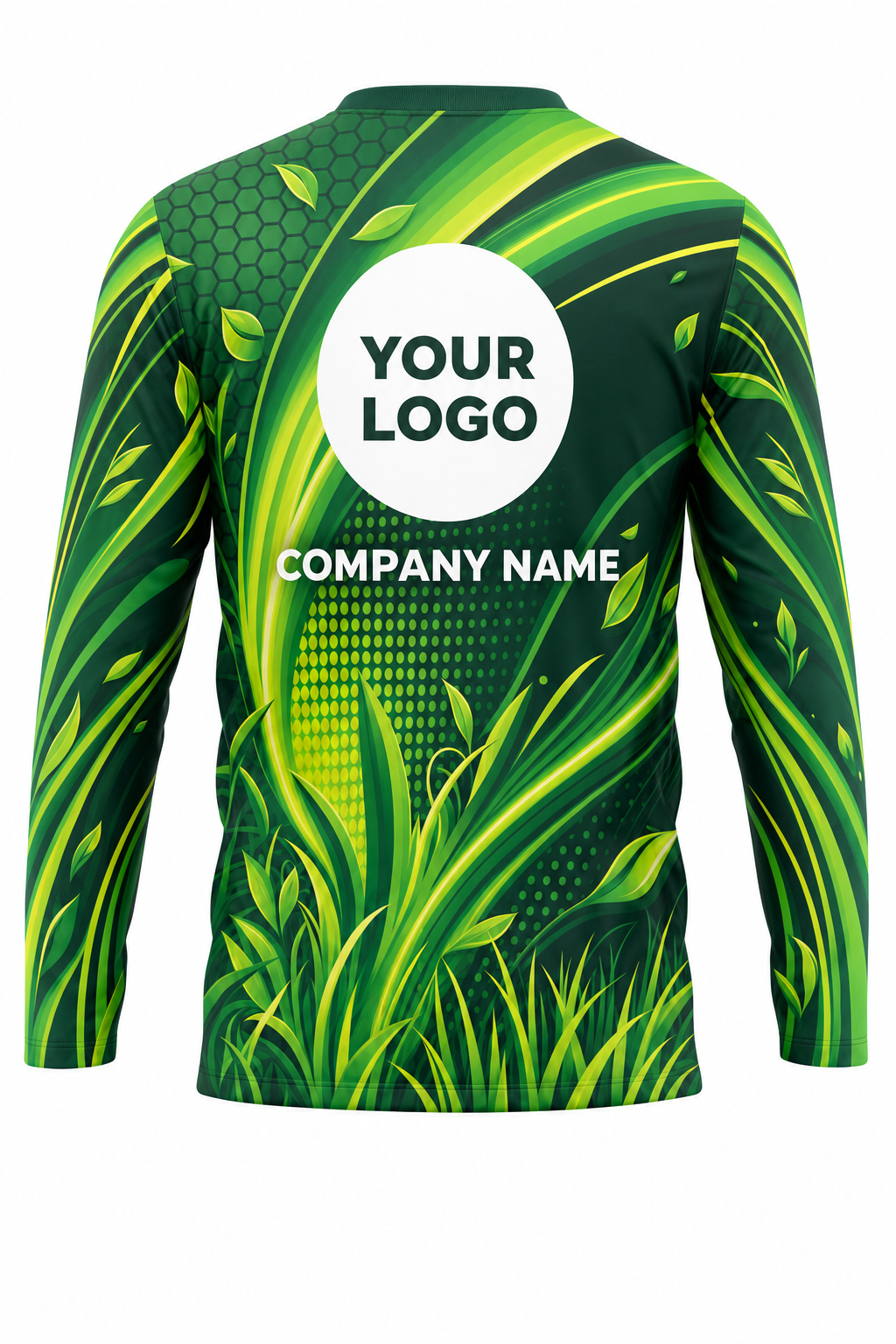 Emerald Leaf Rush — Lawn Care Crew Uniform (Custom AOP) back