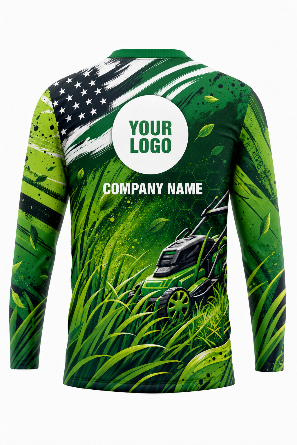 Patriot Grass Flag — Lawn Care Crew Uniform (Custom AOP) back