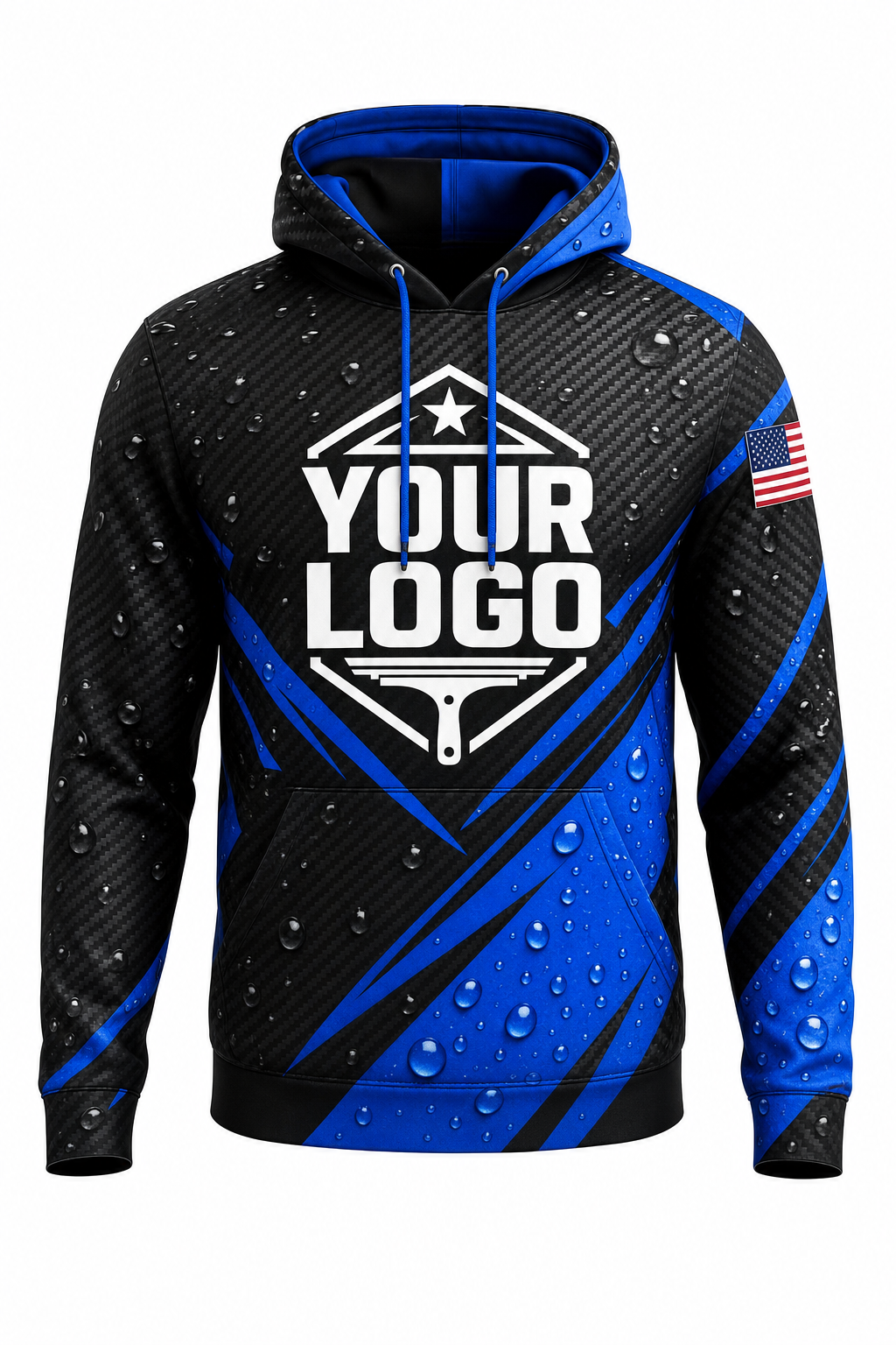 Carbon Hydro custom window cleaning crew uniform hoodie — front (hoodie-front)