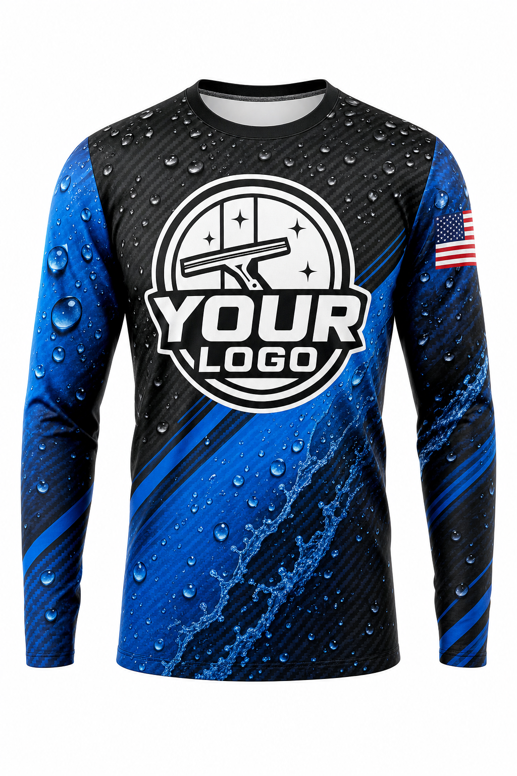 Carbon Hydro custom window cleaning crew uniform long-sleeve shirt — front (longsleeve-front)