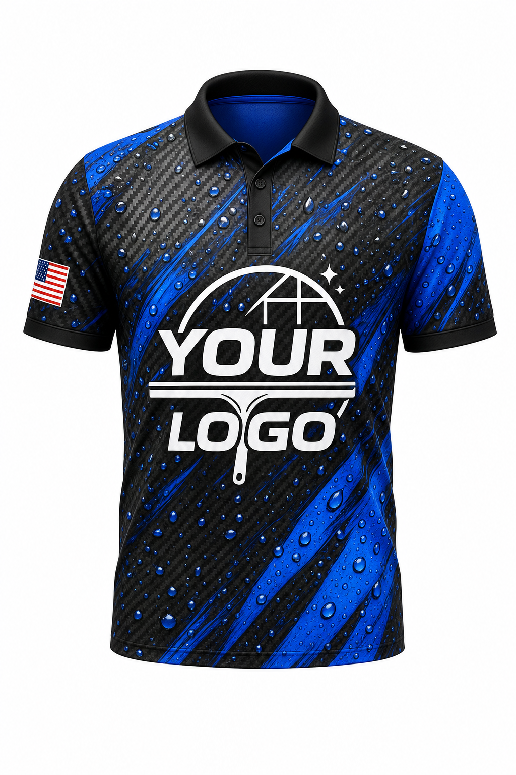 Carbon Hydro custom window cleaning crew uniform polo shirt — front (polo-front)