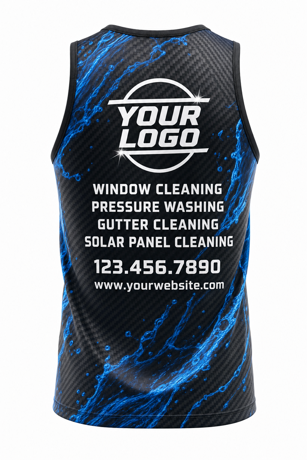 Carbon Hydro custom window cleaning crew uniform Tank Top — back