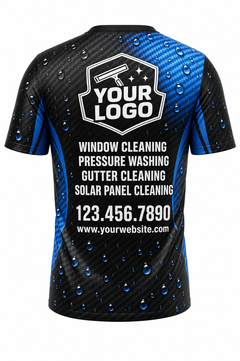 Carbon Hydro custom window cleaning crew uniform t-shirt — back (tee-back)