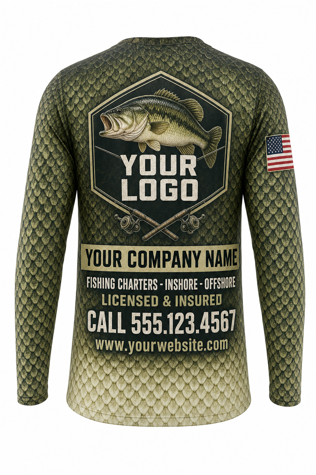 Bass Scale Wrap Custom Fishing Team Uniform - custom crew uniform