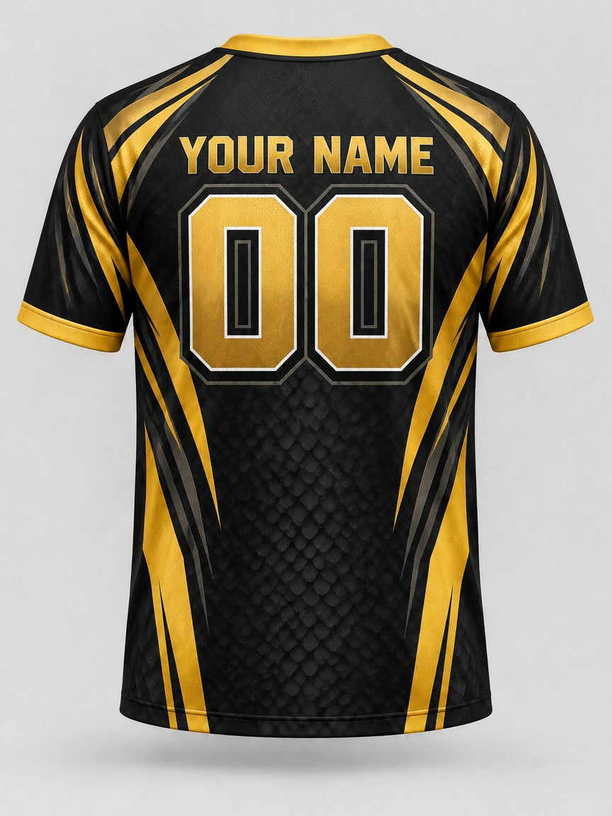 Black and Gold custom cornhole team jersey, back