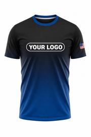 Midnight Royal custom crew uniform in black fading into royal blue