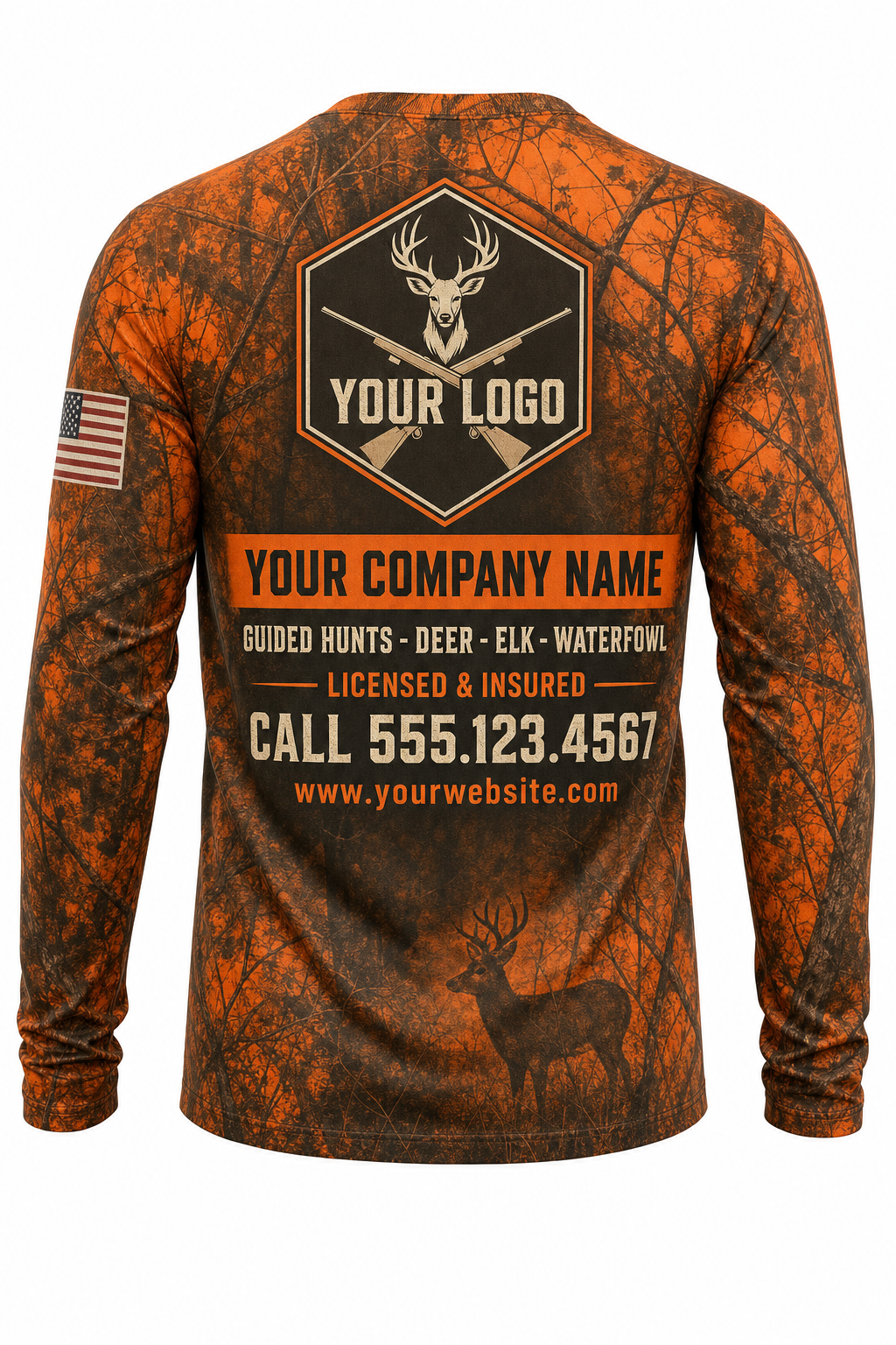 Blaze Safety Camo Custom Hunting Team Uniform - custom crew uniform