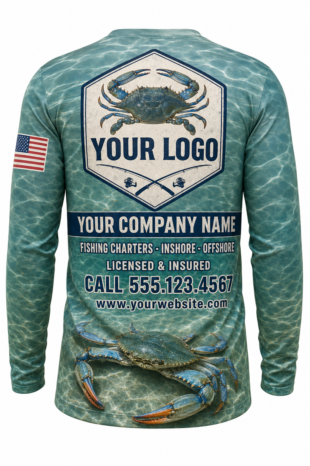 Blue Crab Custom Fishing Team Uniform - custom crew uniform