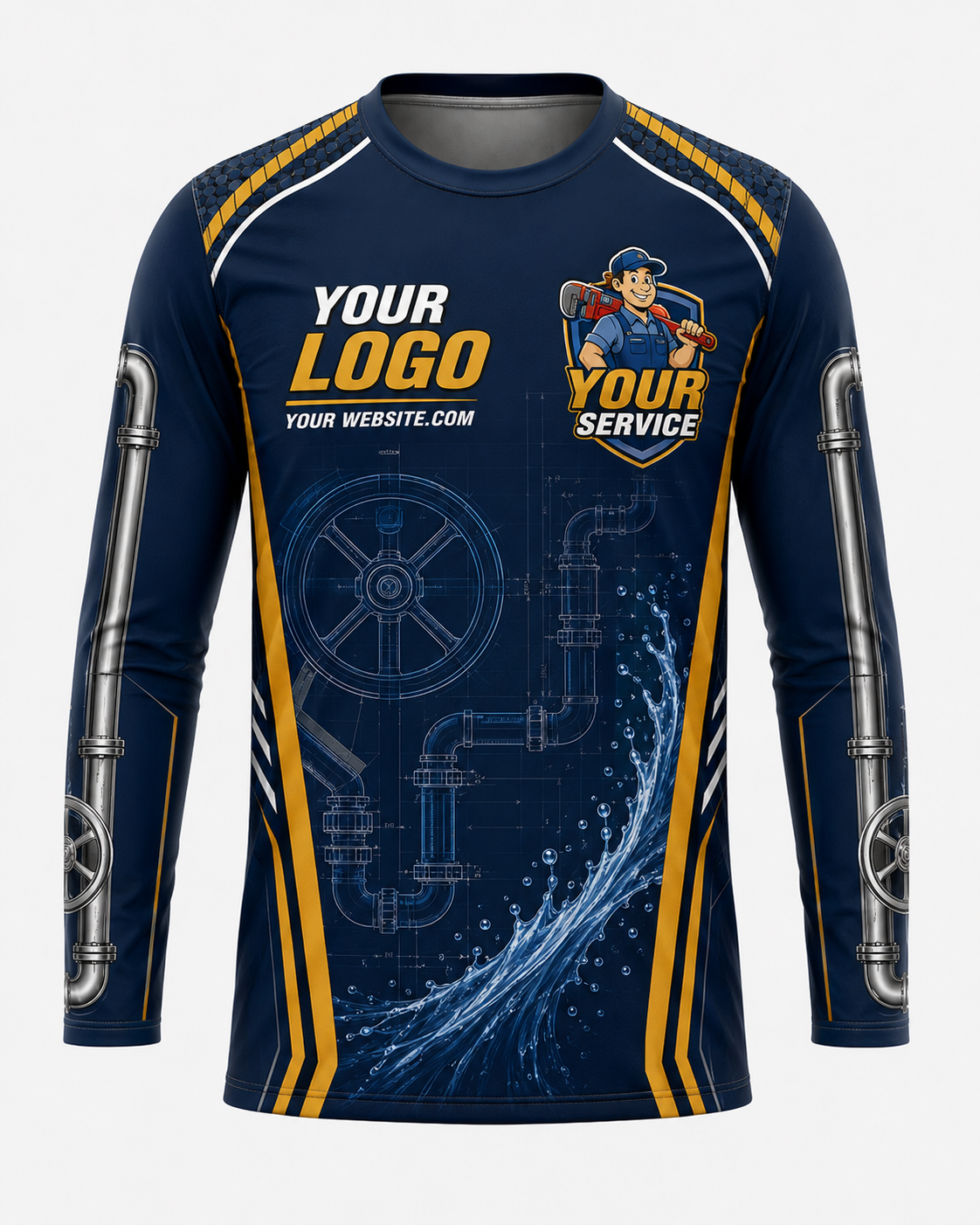 Blueprint Gold custom plumbing crew uniform, front
