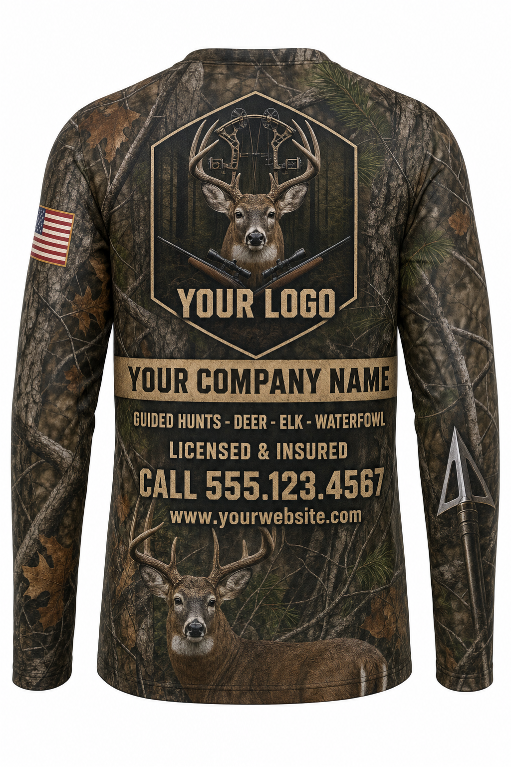 Bowhunter Deer Custom Hunting Team Uniform - custom crew uniform