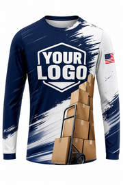 Box Tower custom moving & junk removal crew uniform Long Sleeve — front