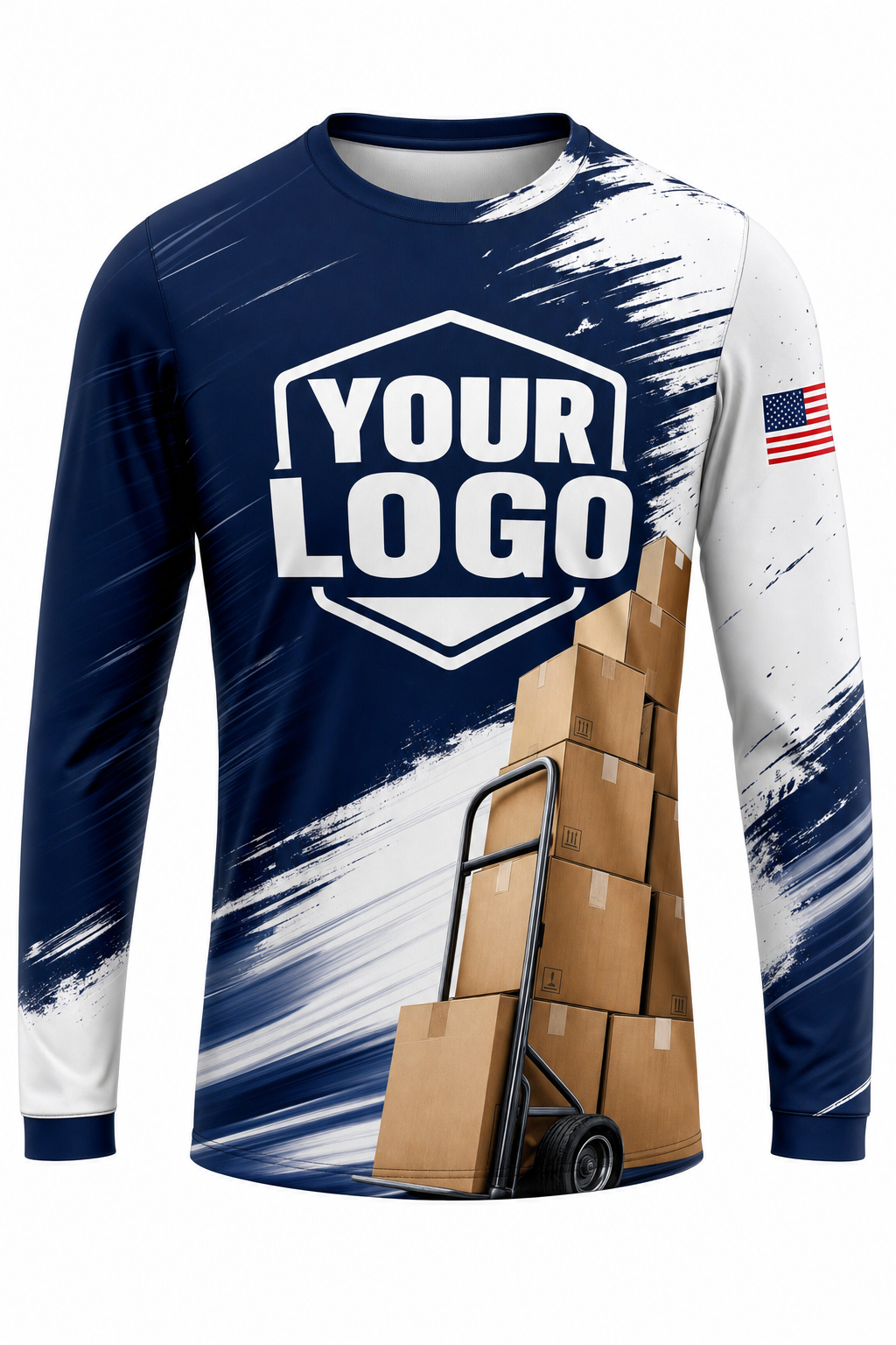 Box Tower custom moving & junk removal crew uniform Long Sleeve — front