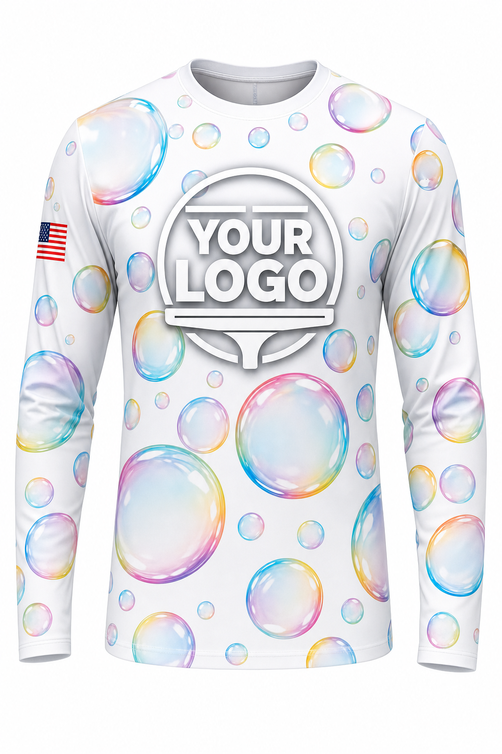 Bubble Pop custom window cleaning crew uniform long-sleeve shirt — front (longsleeve-front)