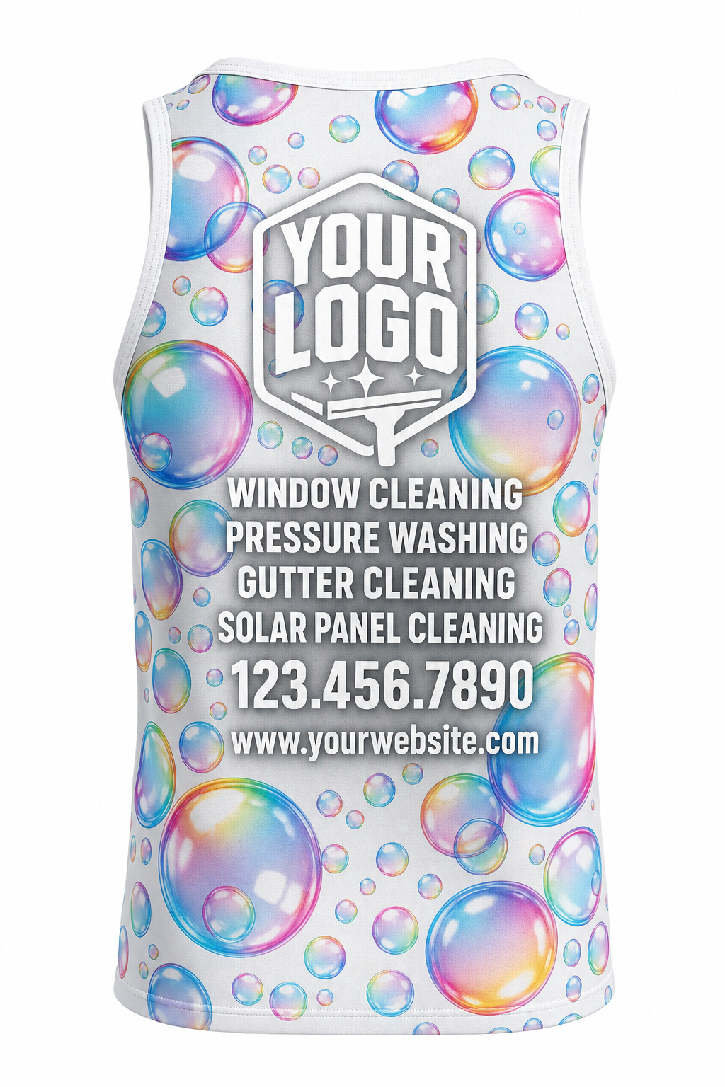 Bubble Pop custom window cleaning crew uniform Tank Top — back