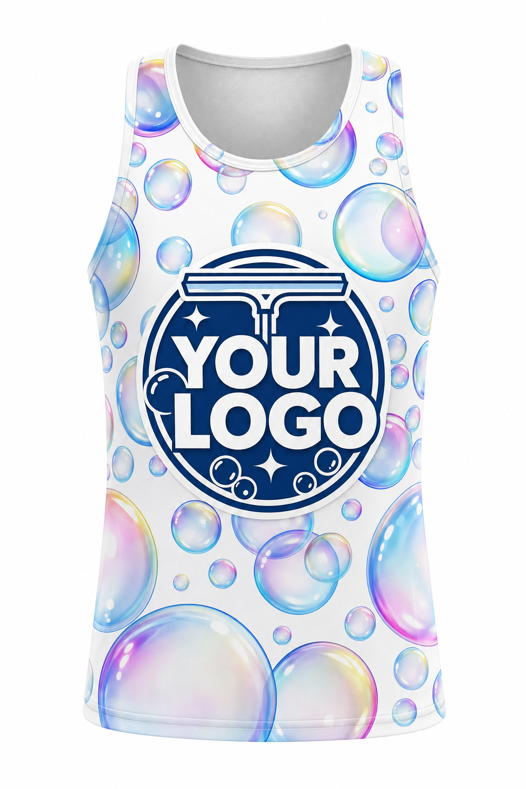 Bubble Pop custom window cleaning crew uniform Tank Top — front