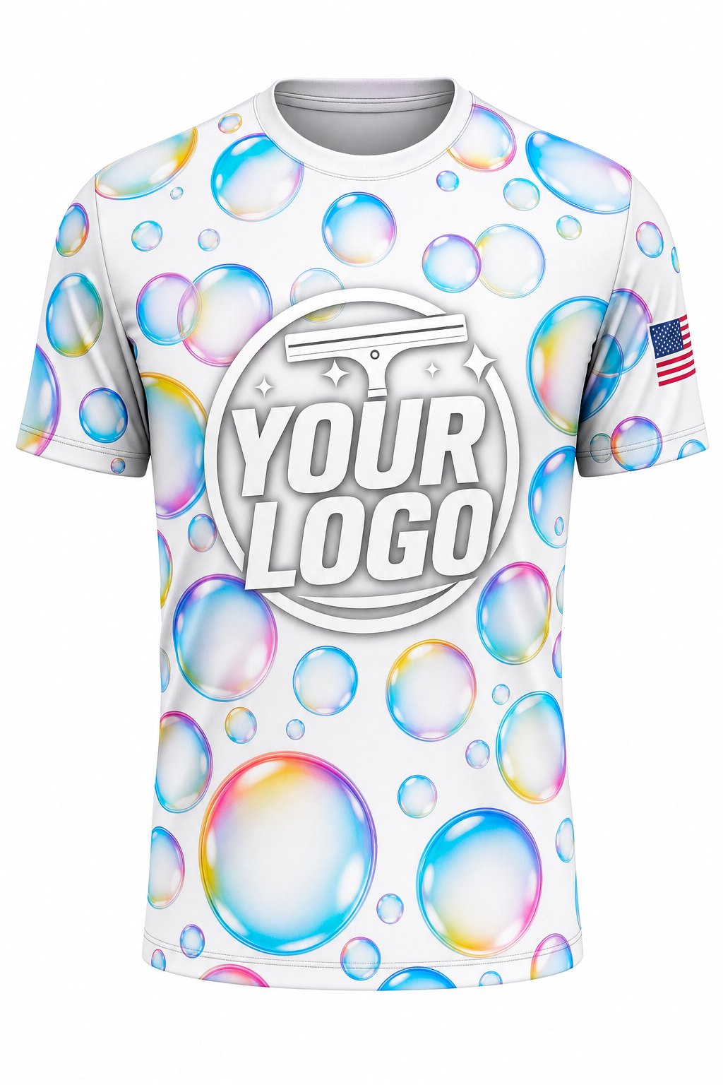 Bubble Pop custom window cleaning crew uniform t-shirt — front (tee-front)