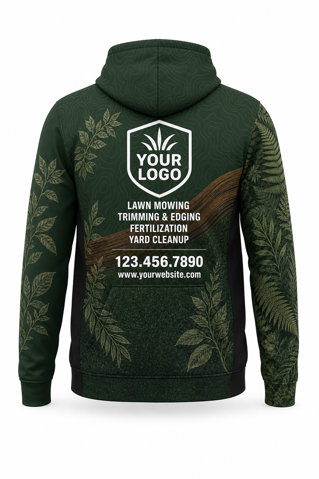 Canopy Contour custom lawn care & landscaping crew uniform Hoodie — back