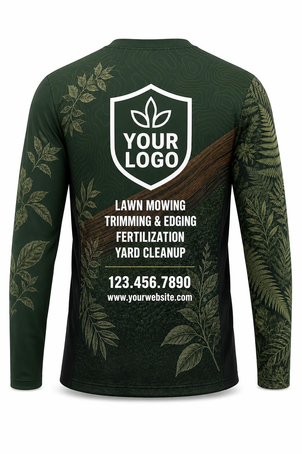 Canopy Contour custom lawn care & landscaping crew uniform Long Sleeve — back