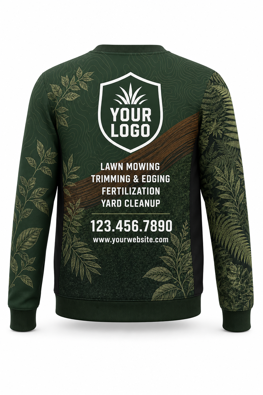 Canopy Contour custom lawn care & landscaping crew uniform Sweatshirt — back