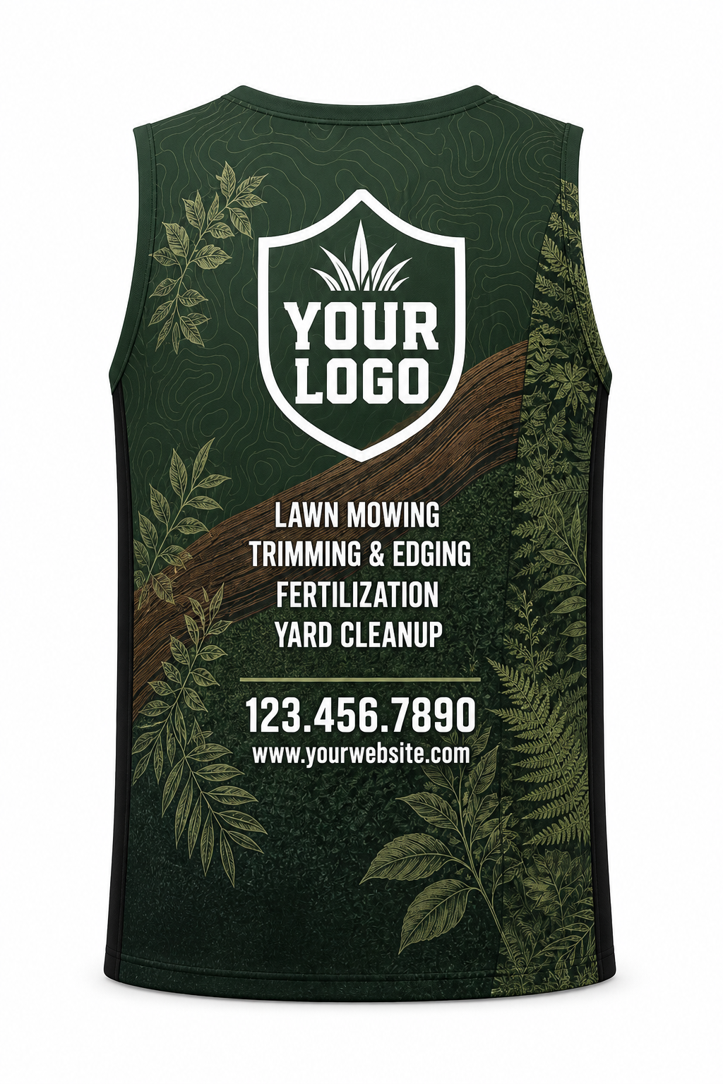 Canopy Contour custom lawn care & landscaping crew uniform Tank Top — back
