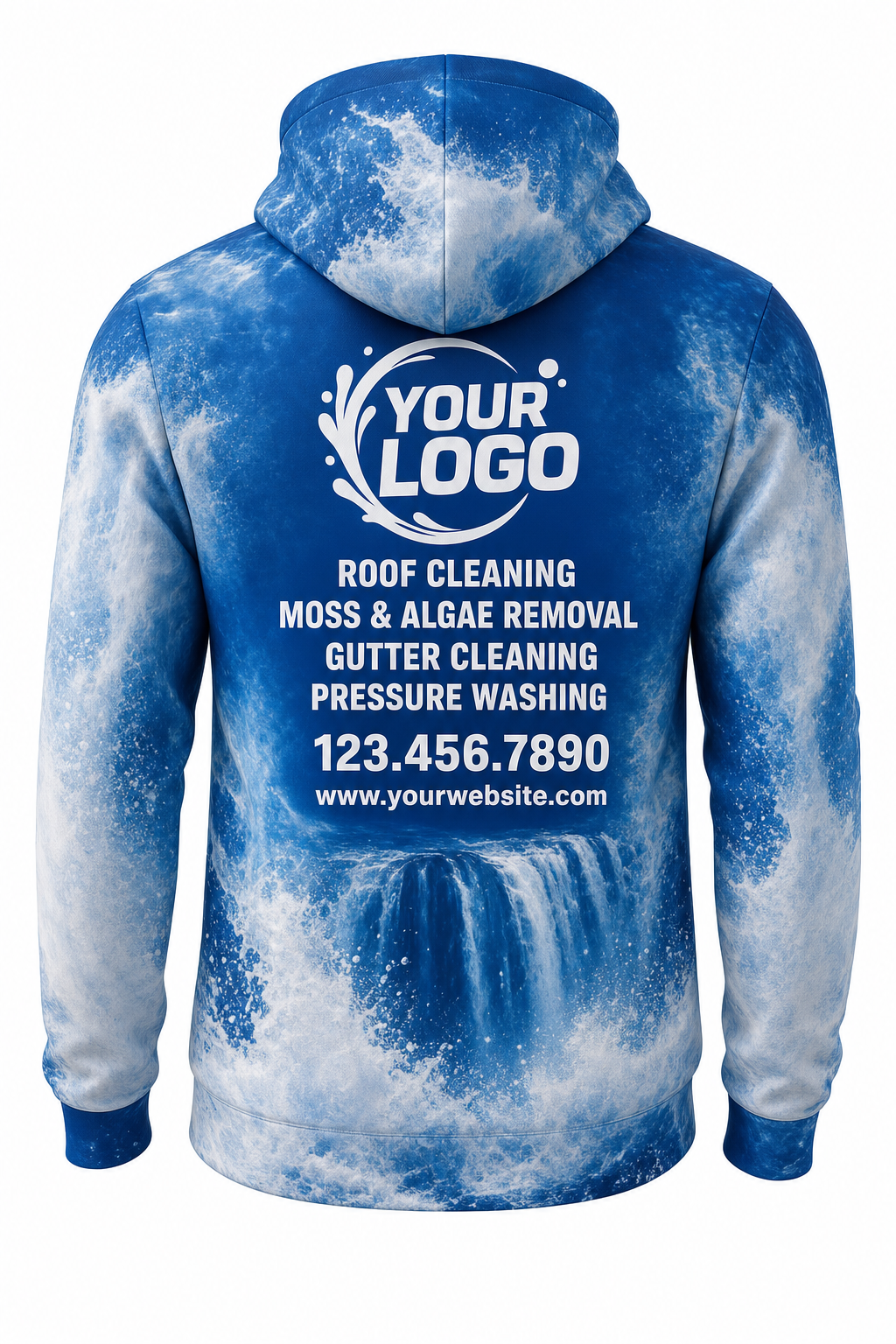 Cascade Falls custom roof cleaning & pressure washing crew uniform Hoodie — back