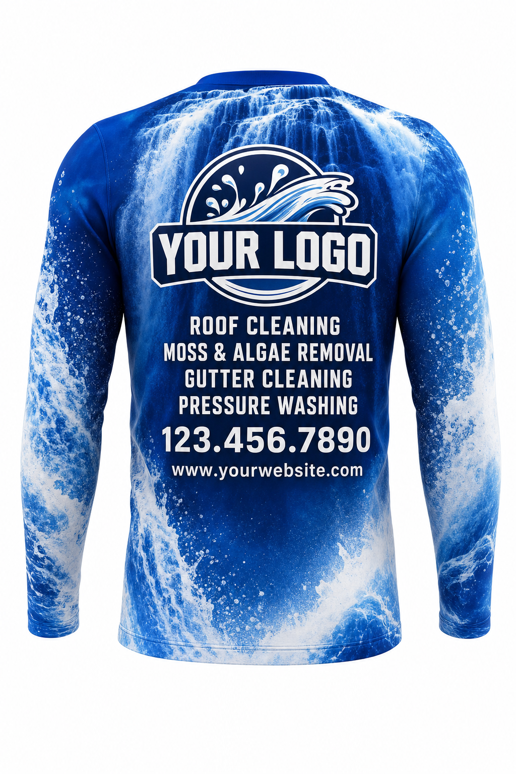 Cascade Falls custom roof cleaning & pressure washing crew uniform Long Sleeve — back