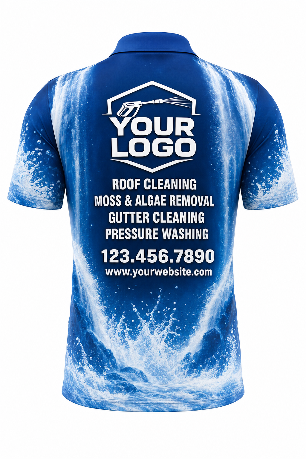 Cascade Falls custom roof cleaning & pressure washing crew uniform Polo — back