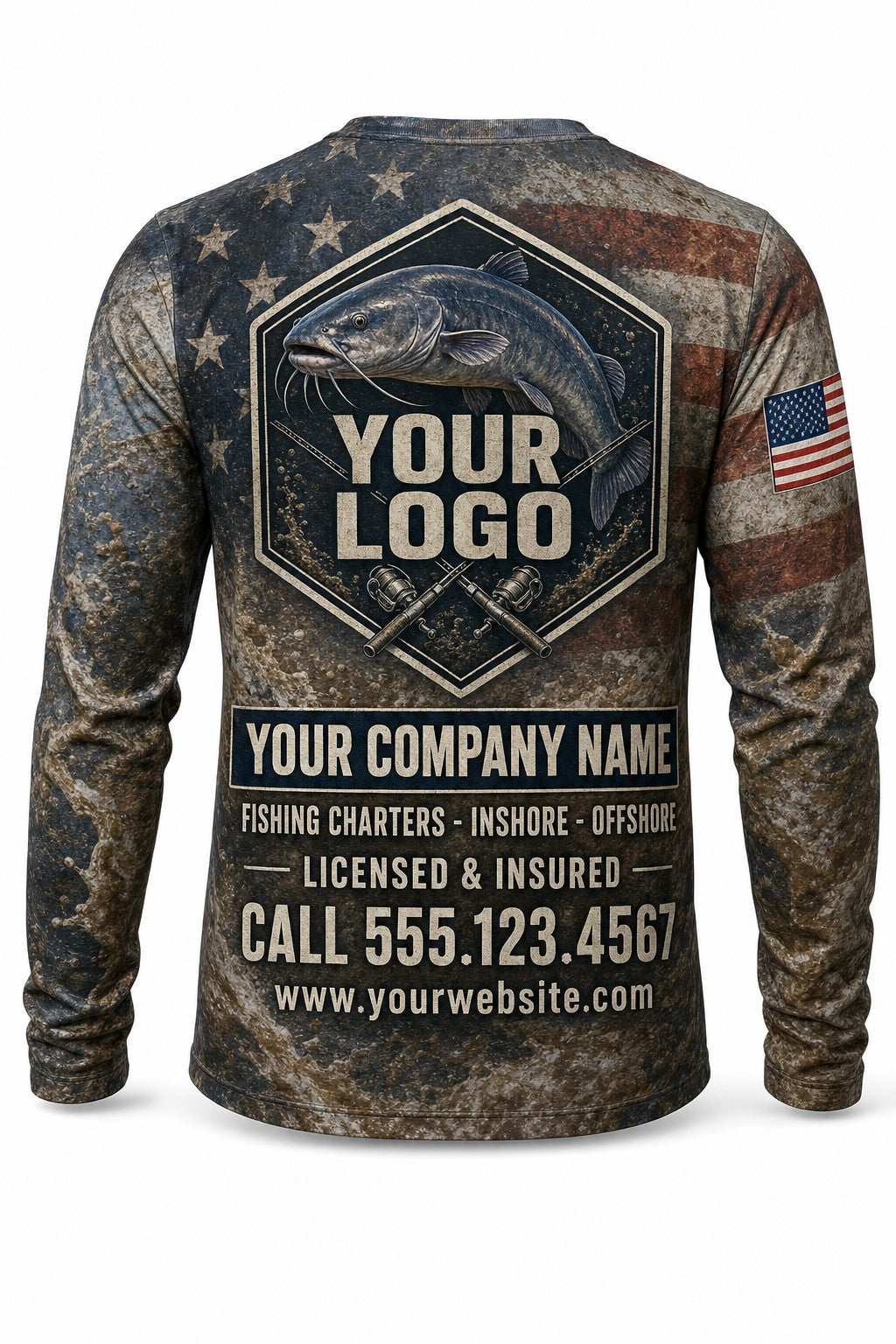 Catfish Flag Custom Fishing Team Uniform - custom crew uniform