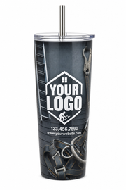 Charcoal Roof Gear custom roof cleaning & pressure washing crew uniform Tumbler — front