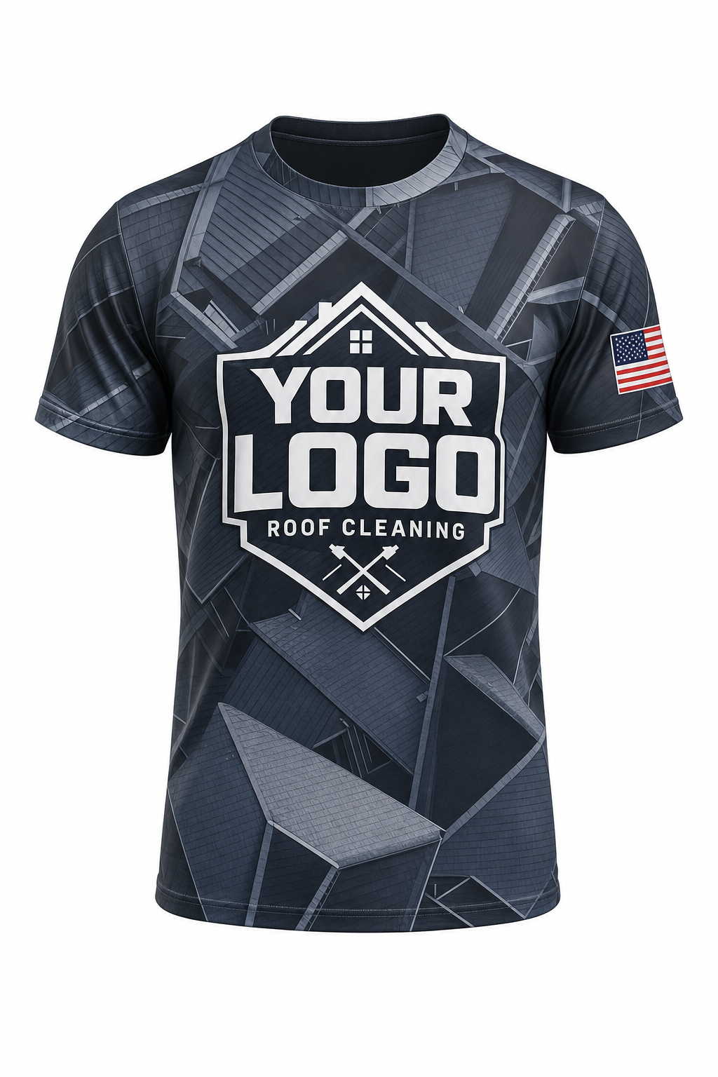 Charcoal Rooftop custom roof cleaning crew uniform t-shirt — front (tee-front)