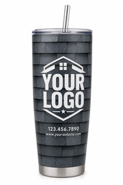 Charcoal Shingle custom roof cleaning & pressure washing crew uniform Tumbler — front