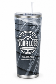 Charcoal Soft-Wash custom roof cleaning & pressure washing crew uniform Tumbler — front