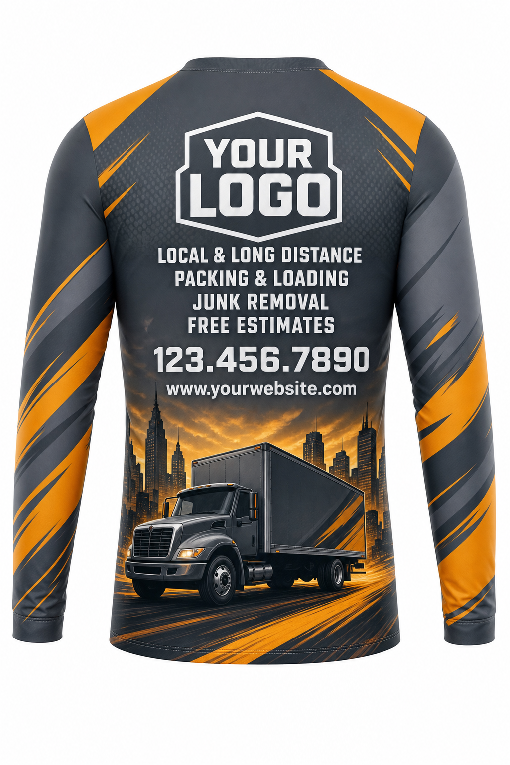 City Move custom moving & junk removal crew uniform Long Sleeve — back