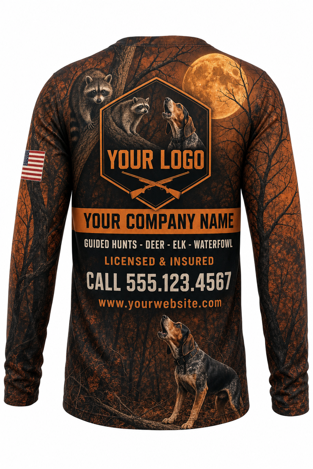 Coonhound Night Hunt Custom Hunting Team Uniform - custom crew uniform