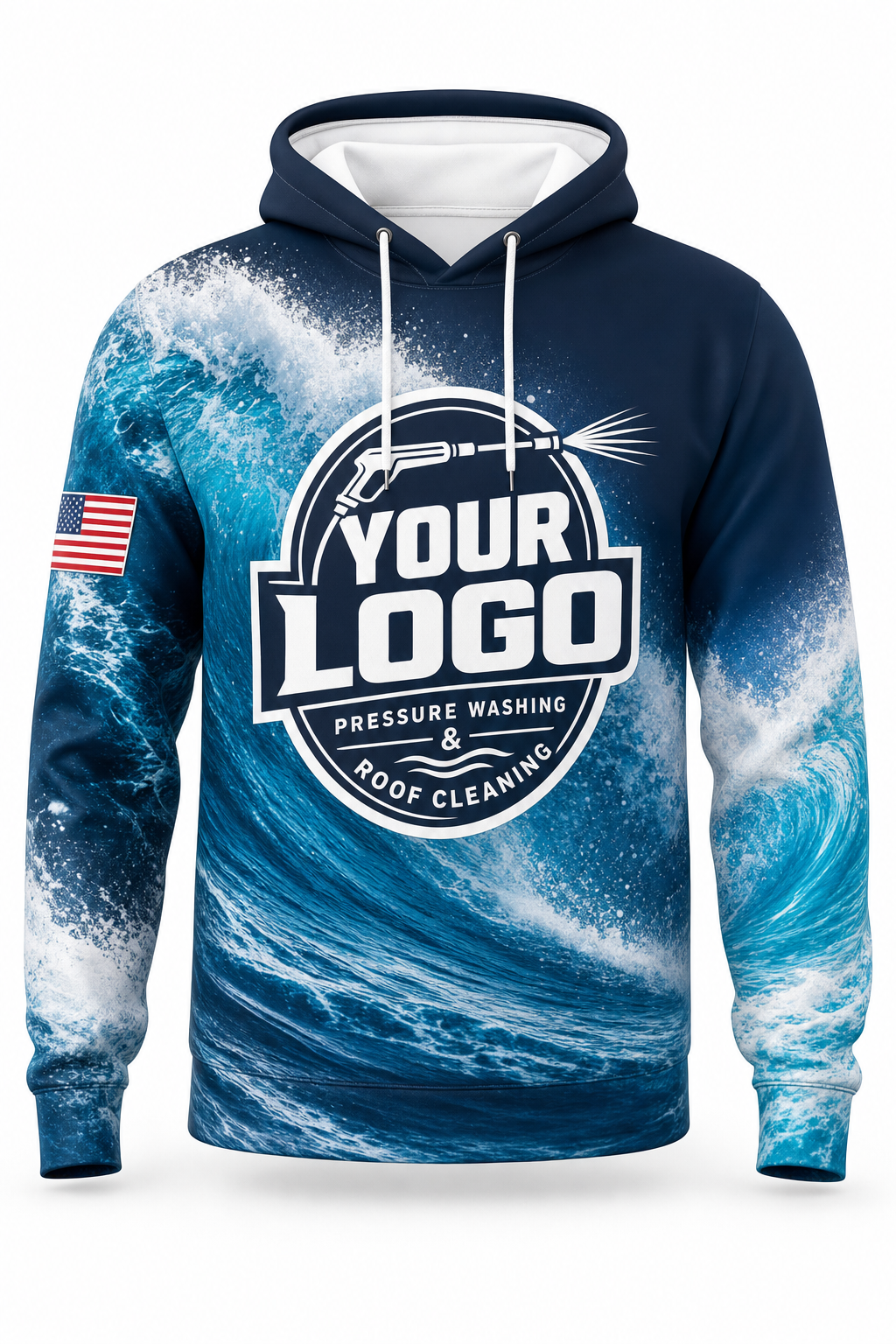 Crashing Wave custom roof cleaning & pressure washing crew uniform Hoodie — front
