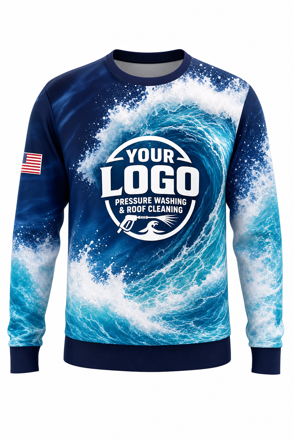 Crashing Wave custom roof cleaning & pressure washing crew uniform Sweatshirt — front