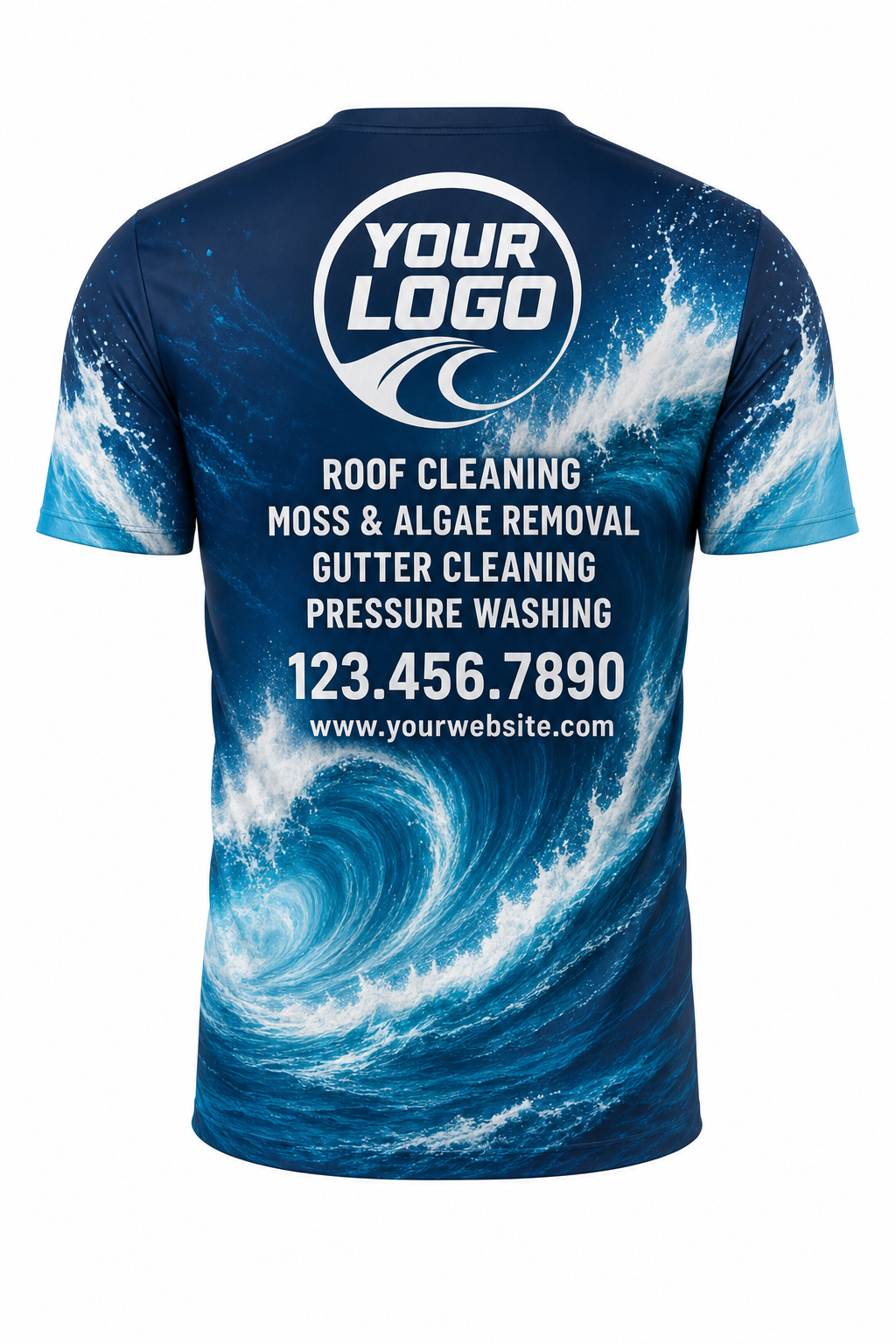 Crashing Wave custom roof cleaning & pressure washing crew uniform T-Shirt — back
