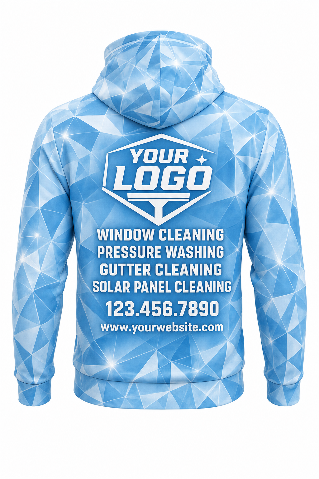 Crystal Clear custom window cleaning crew uniform hoodie — back (hoodie-back)