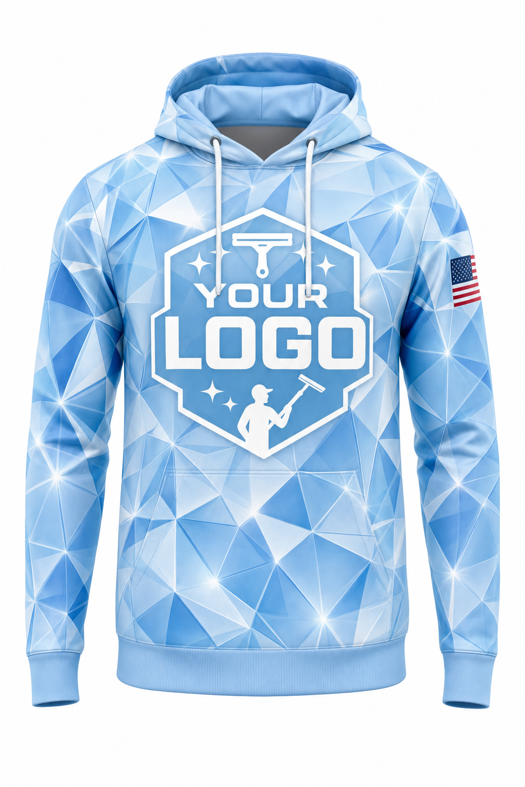 Crystal Clear custom window cleaning crew uniform hoodie — front (hoodie-front)