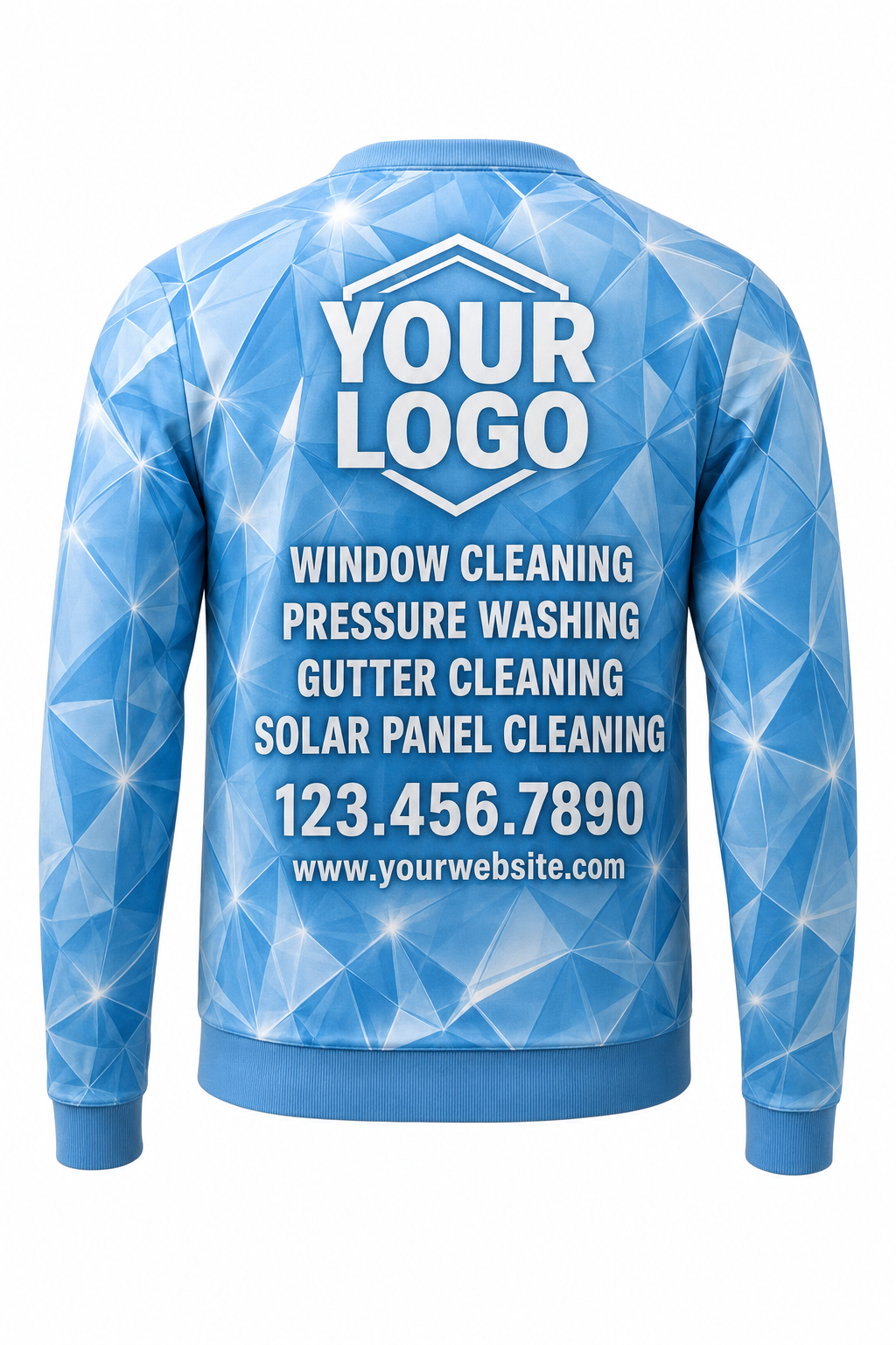 Crystal Clear custom window cleaning crew uniform sweatshirt — back (sweatshirt-back)
