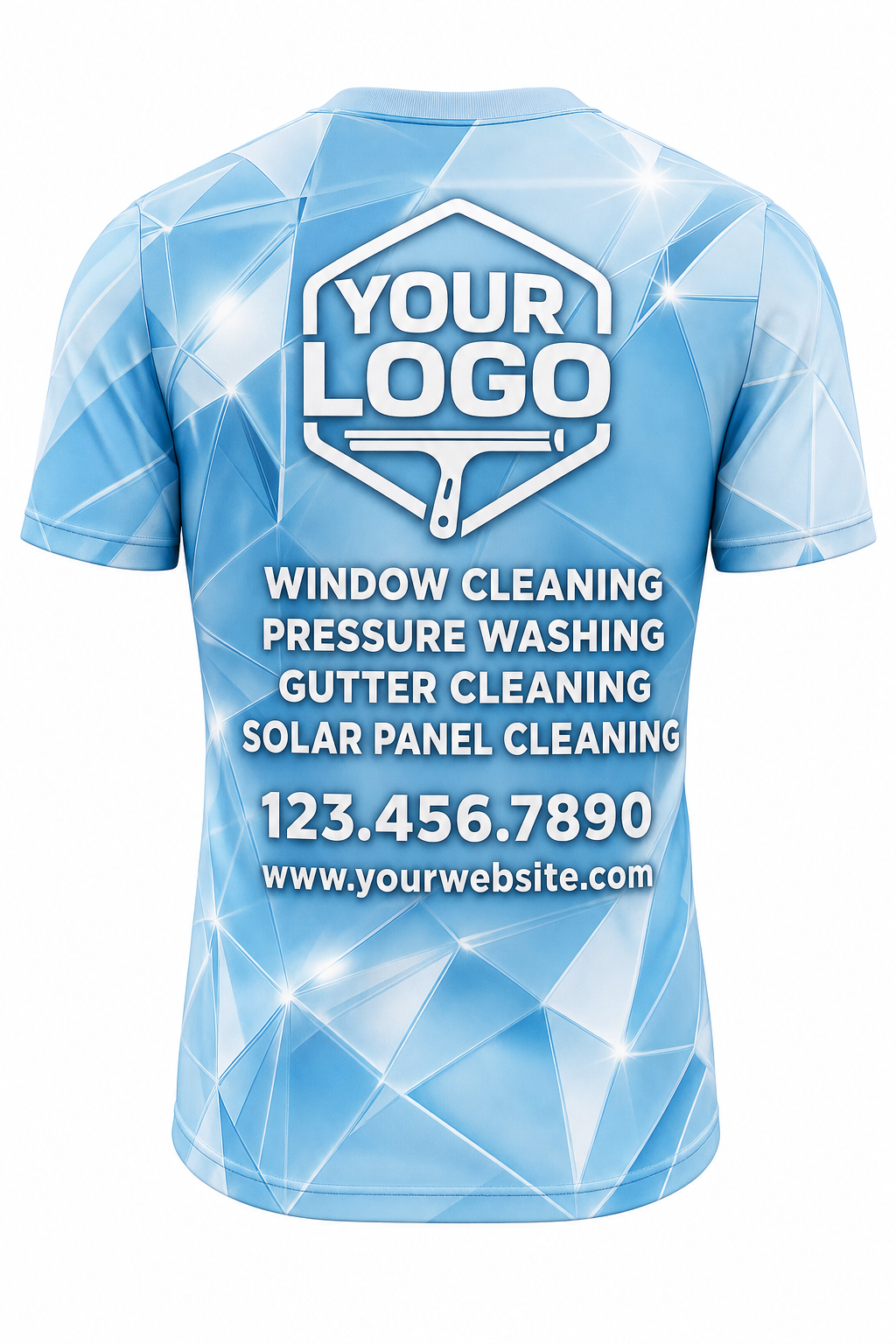 Crystal Clear custom window cleaning crew uniform t-shirt — back (tee-back)