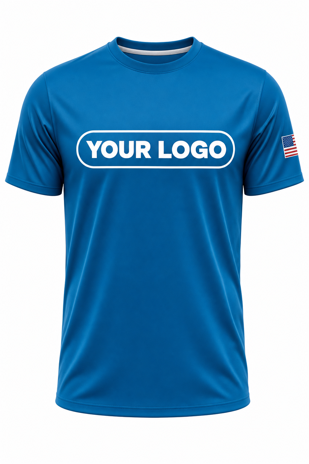 Cyan custom crew uniform in solid cyan