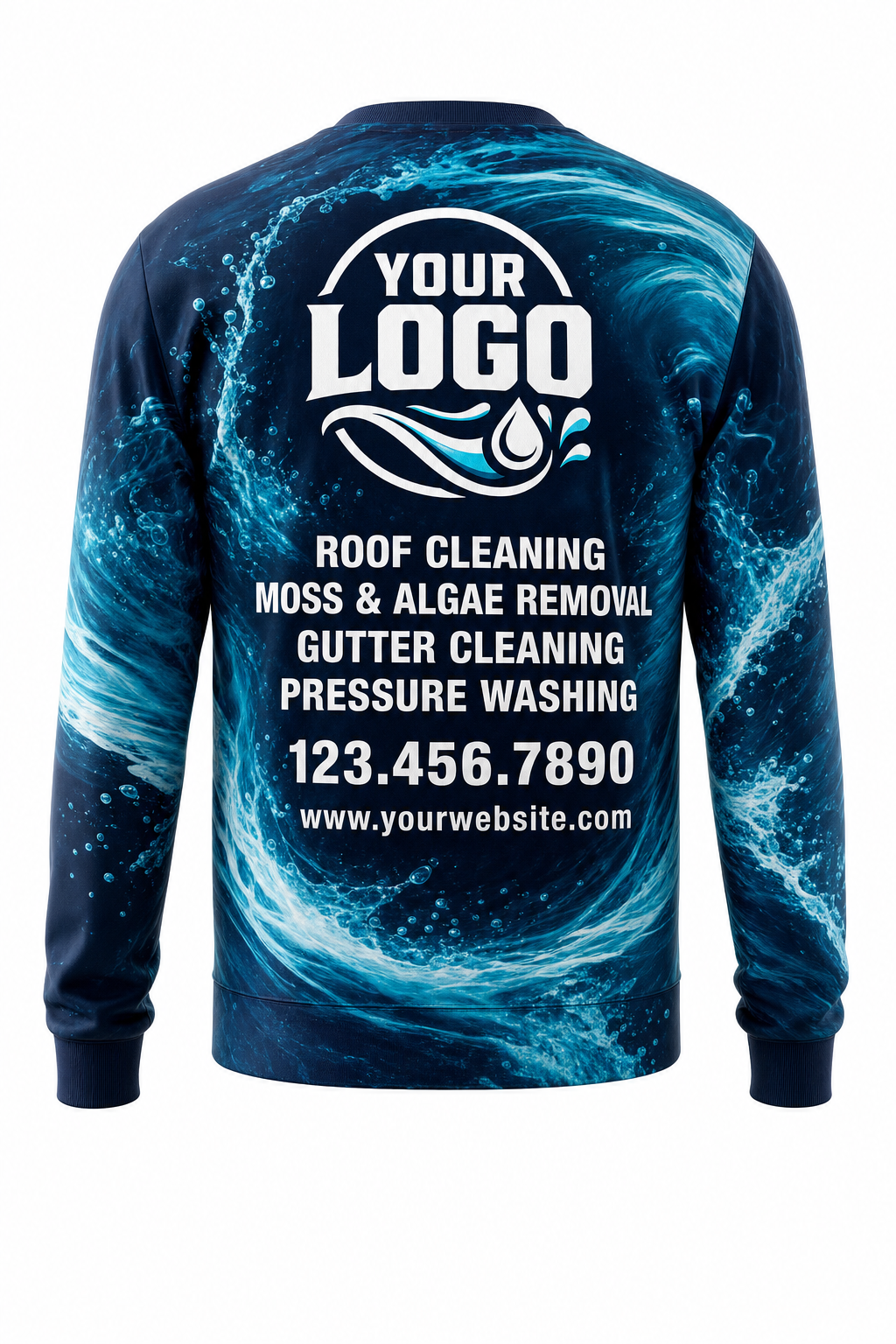 Deep Current custom roof cleaning & pressure washing crew uniform Sweatshirt — back